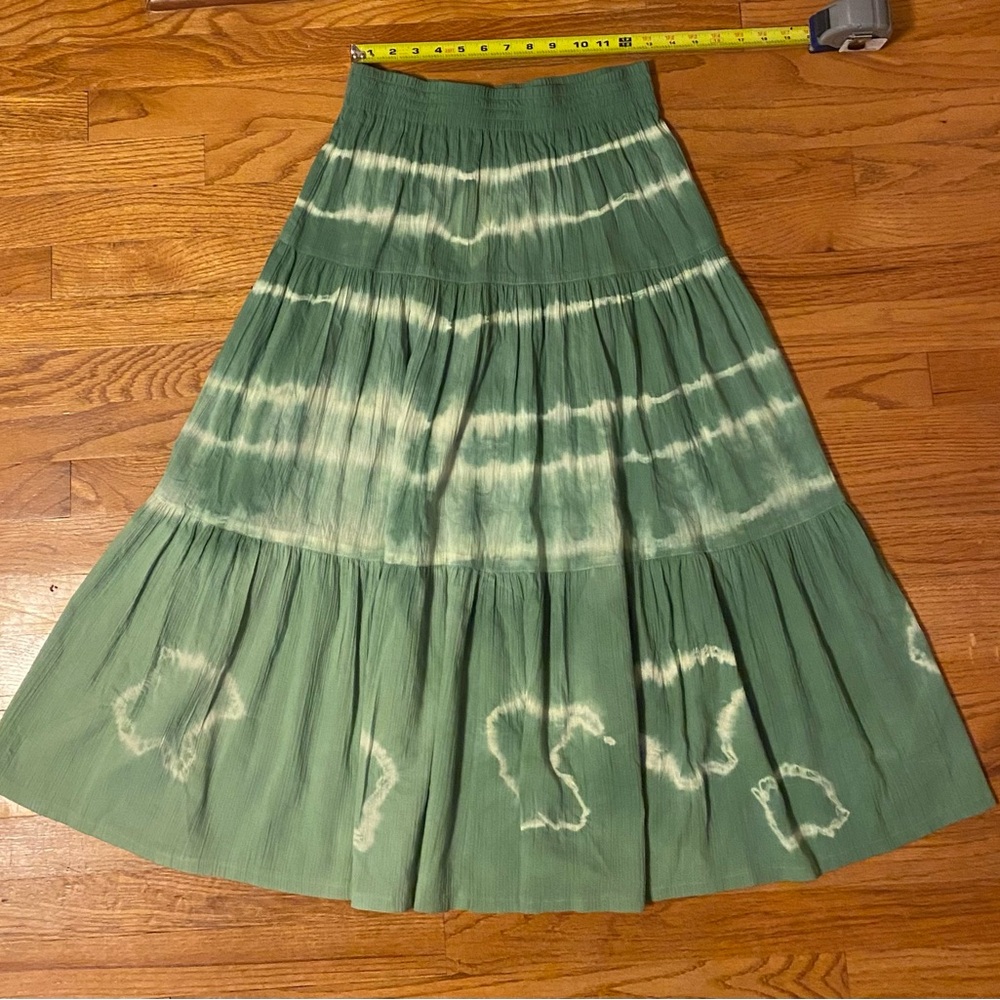 Vintage 3 Tiered Tie Dyed Midi Skirt